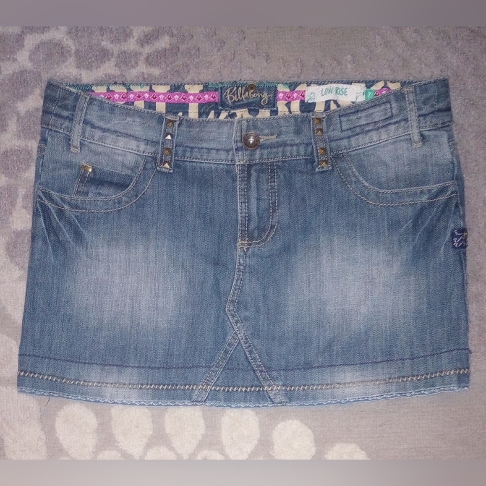 Billabong low rise jean skirt